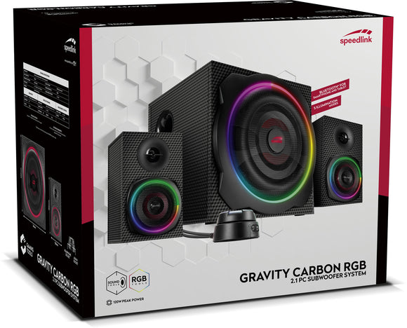 Enceintes speedlink gravity carbon rgb 2.1 sl-830100-bk