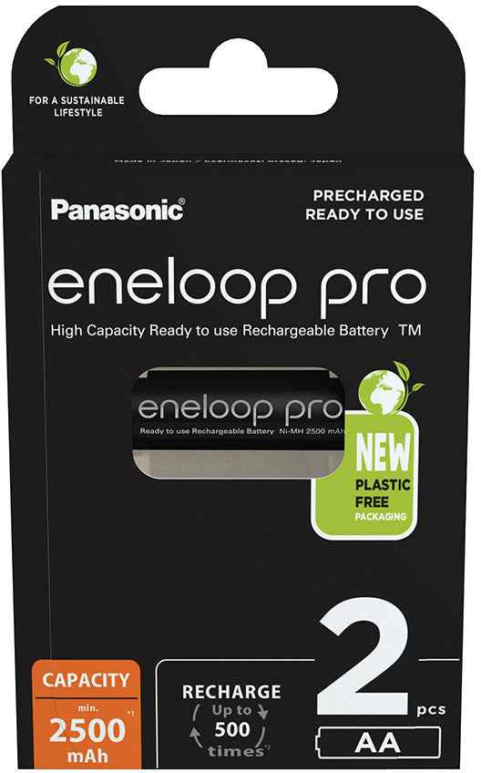 Rechargeable batteries PANASONIC ENELOOP PRO AA 2500 mAh 2 szt (BK-3HCDE/2CP)