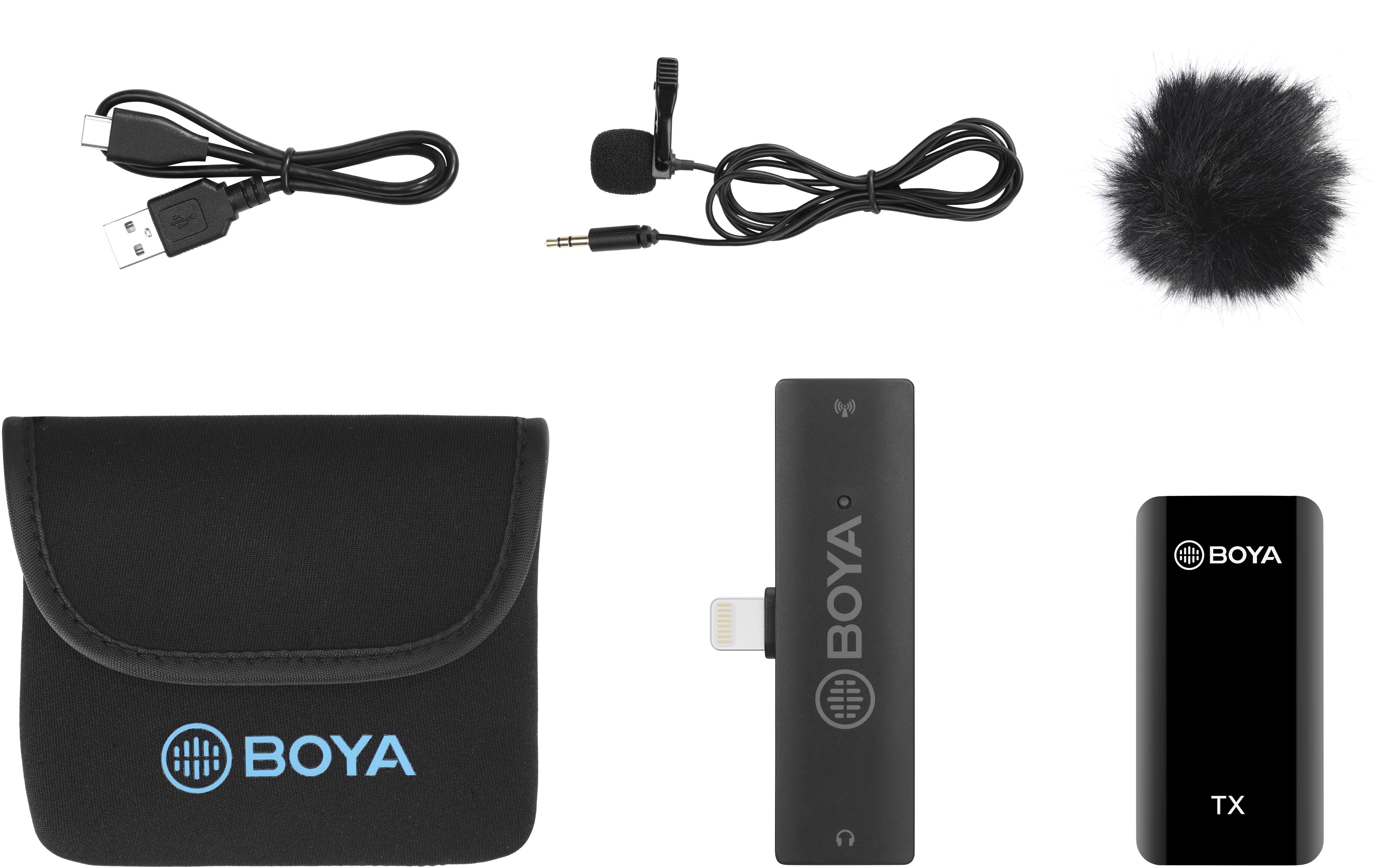 Microphone numérique sans fil Boya, Lightning iOS (2,4 GHz) « BY-XM6-S3 » (jaune 0,18 €)