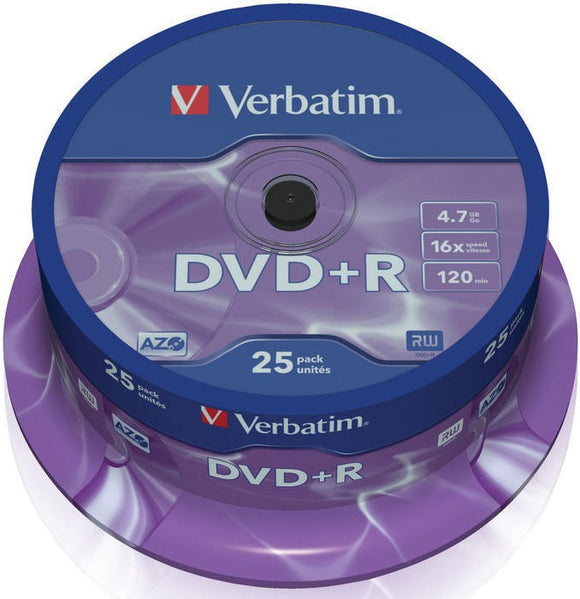 Matricas DVD+R AZO Verbatim 4.7GB 16x 25 Pack, Spindle