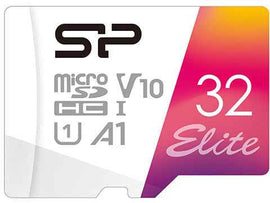 Silicon Power New Elite /class10 32GB mSD Card A1, V10, UHS-1 (U1) R/W: up to 100/30 MB/s, A1, V10, ECC function, Shock/water/x-ray-proof, w/ adapter