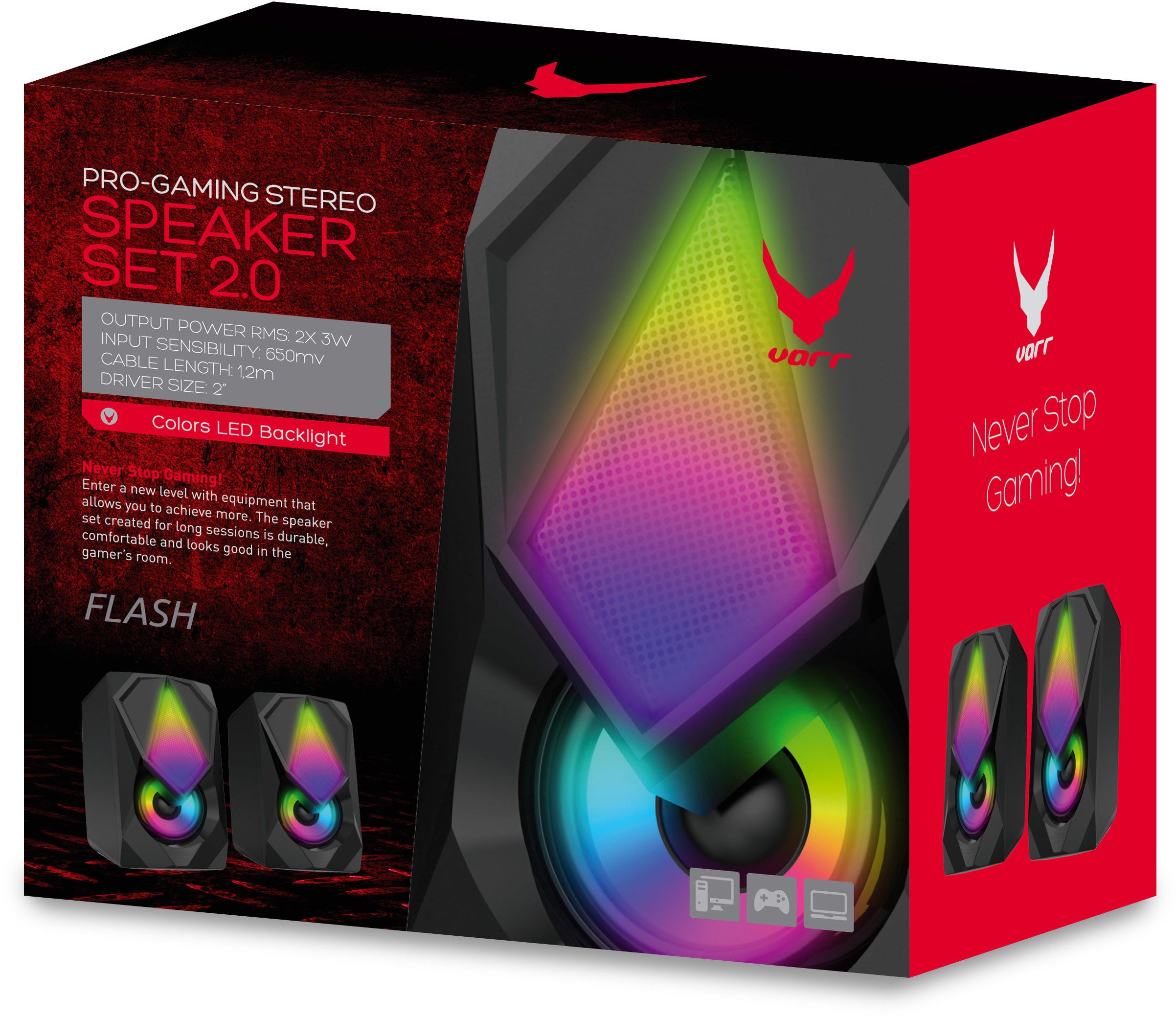 Enceintes omega varr flash 2.0 vgsfb noires