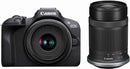 Canon | EOS R100 Mirrorless Camera + RF-S 18-45mm IS STM Lens + RF-S 55-210mm IS STM Lens | Megapixel 24.1 MP | Image stabilizer | ISO sensitivity (max) 256000 | Wi-Fi | Video recording | Manual | CMOS | Black