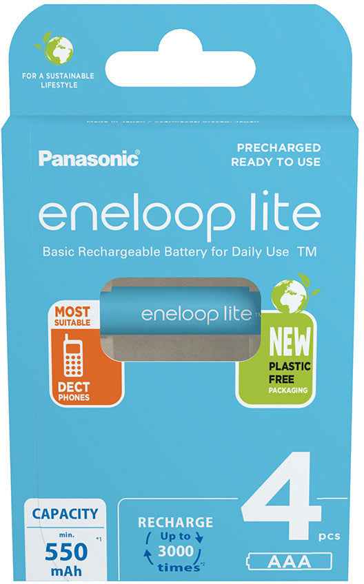 Rechargeable batteries PANASONIC ENELOOP LITE AAA 550 mAh 4 szt (BK-4LCCE/4CP)