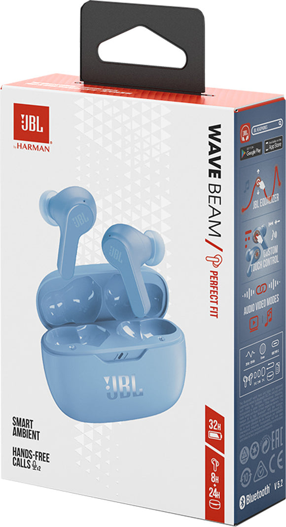 (V) Écouteurs intra-auriculaires JBL Wave avec Bluetooth, bleu