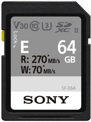 Carte mémoire Sony SDXC 64 Go E UHS-II U3 V30