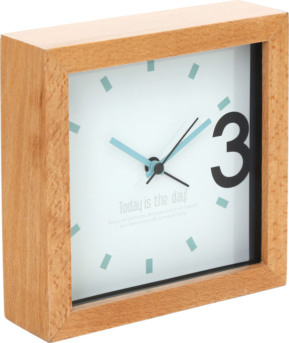 Platinet alarm clock April, wooden (43623)
