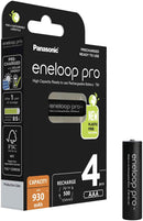 Rechargeable batteries PANASONIC ENELOOP PRO AAA 930 mAh 4 szt (BK-4HCDE/4CP)