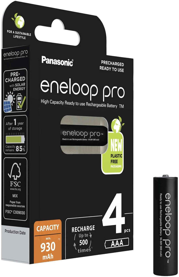 Rechargeable batteries PANASONIC ENELOOP PRO AAA 930 mAh 4 szt (BK-4HCDE/4CP)
