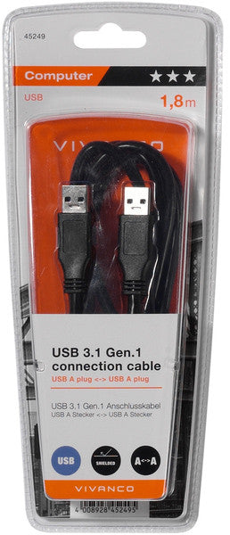 Vivanco cable USB 3.1 USB-A - USB-A 1.8m (45249) - 0