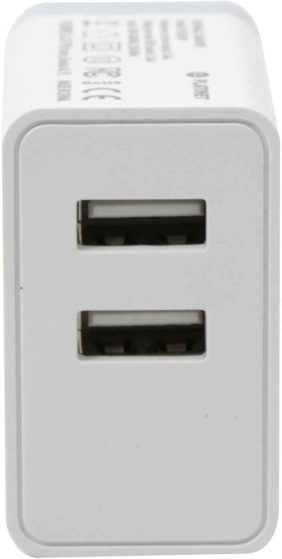 Chargeur USB Platinet 2xUSB 3.4A, blanc + câble (43723)