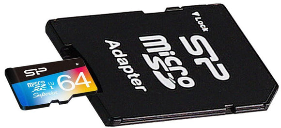 Silicon Power memory card microSDXC 64GB Superior UHS-I U1 + adapter