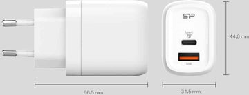 Silicon Power charger USB-C/USB QM25 30W, white