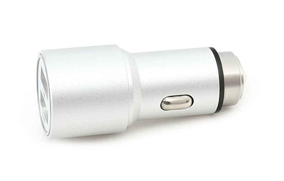 Chargeur de voiture Omega 2xUSB 2100mA Métal, argent (43344)