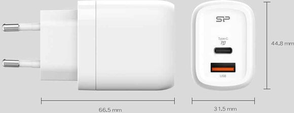 Chargeur SILICON POWER Boost QM25 30 W USB Type-A USB Type-C Blanc