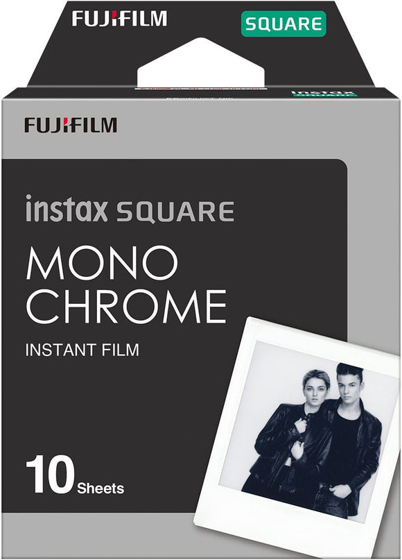 Fujifilm | Instax Square Monochrome (10pl) Instant Film | 86 x 72 mm | Image area: 62 × 62 mm | Quantity 10