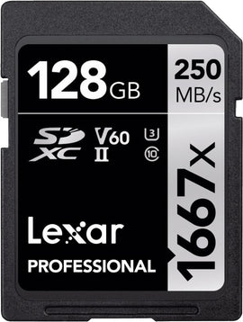 Carte mémoire lexar sdxc 128 go professionnel 1667x uhs-ii u3 v60