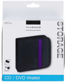 Étui Vivanco pour 24 CD/DVD, noir/violet (31788)