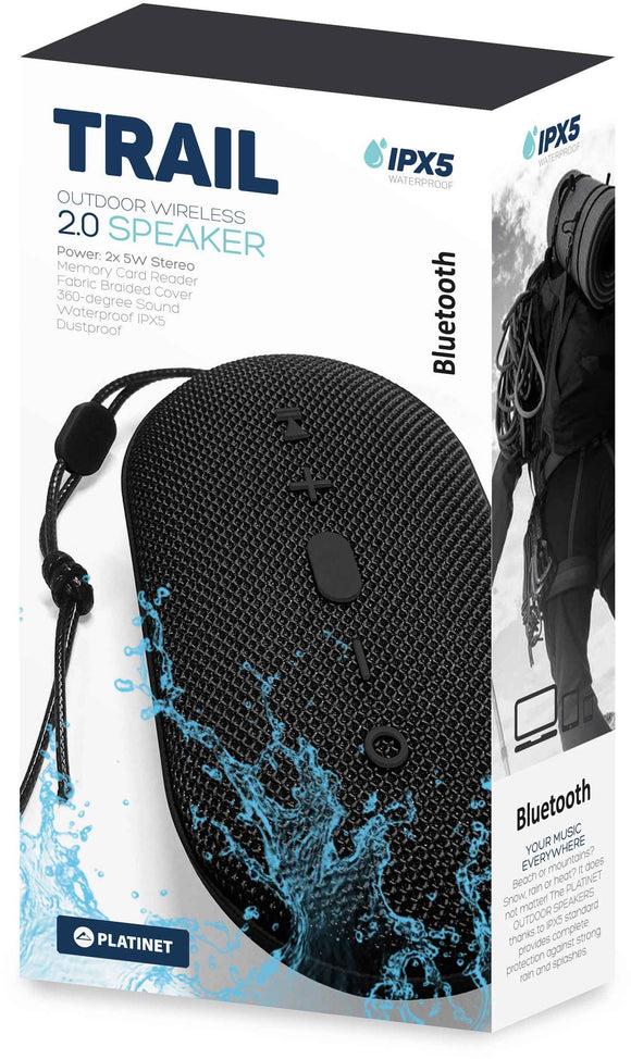 Enceinte sans fil Platinet Trail PMG12 BT, noire (44482)