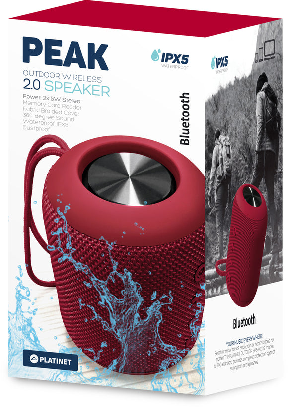 Enceinte sans fil platinet peak pmg13 bt rouge 44489
