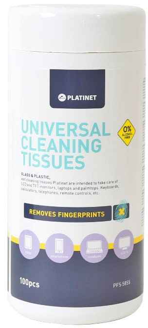 Lingettes nettoyantes Platinet PFS5855 100 pièces