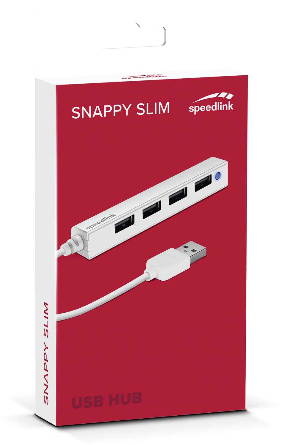 Hub USB Speedlink Snappy Slim 4 ports USB 2.0 passif, blanc (SL-140000-WE)