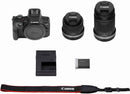 Canon | EOS R100 Mirrorless Camera + RF-S 18-45mm IS STM Lens + RF-S 55-210mm IS STM Lens | Megapixel 24.1 MP | Image stabilizer | ISO sensitivity (max) 256000 | Wi-Fi | Video recording | Manual | CMOS | Black