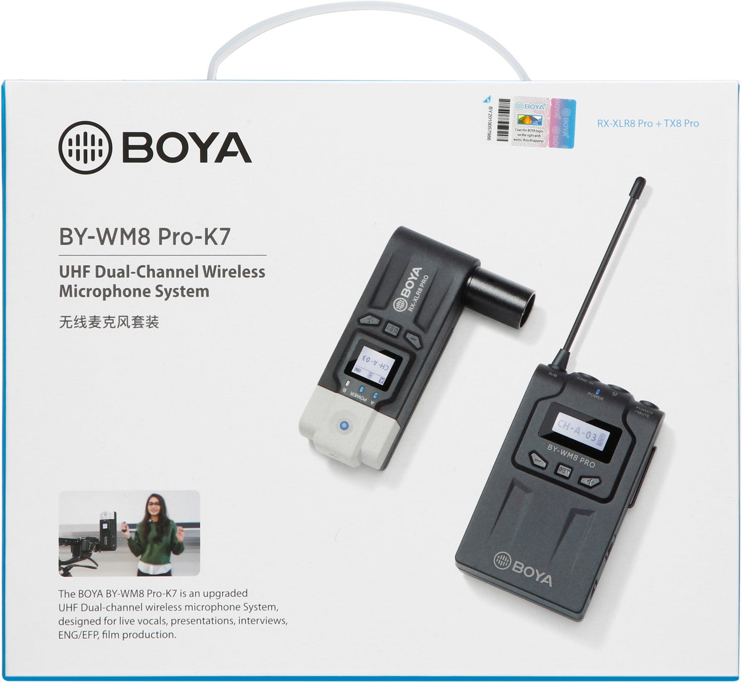 Microphone sans fil Boya BY-WM8 Pro-K7 UHF sans fil