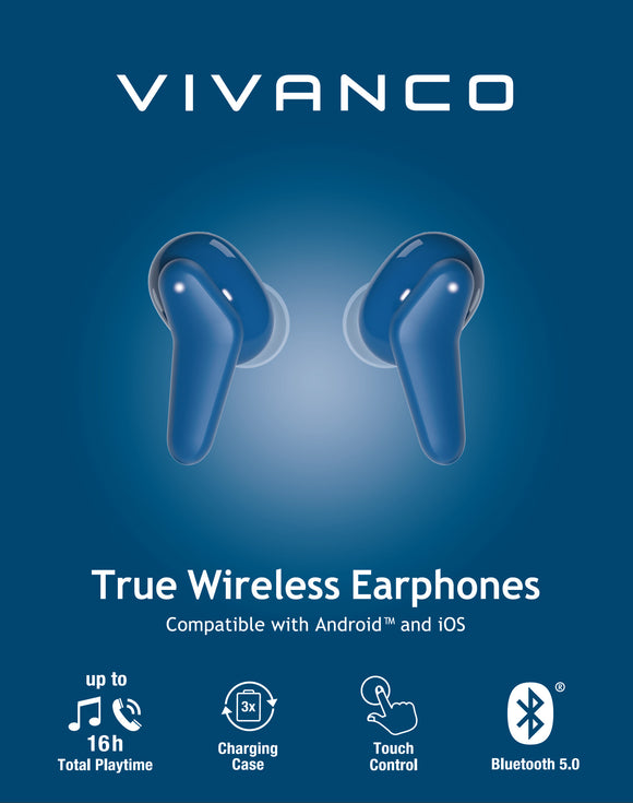 Casque sans fil Vivanco Fresh Pair BT, bleu (60607)