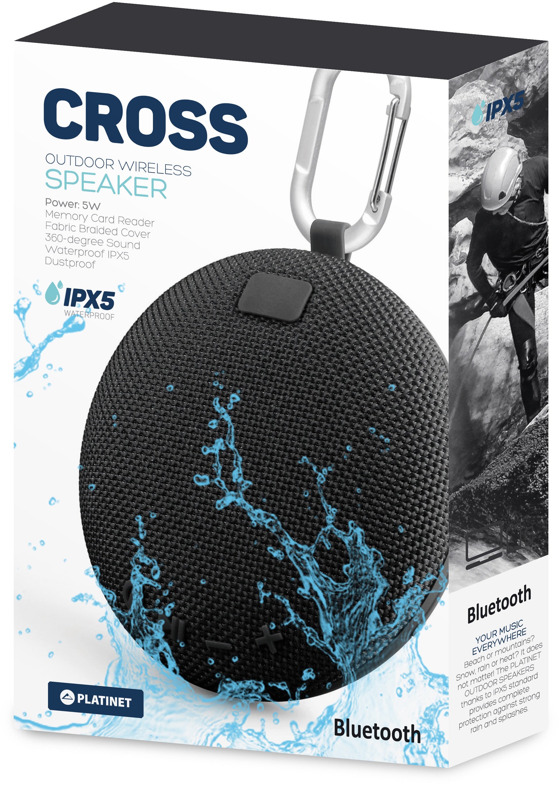 Enceinte sans fil Platinet Cross PMG14 BT, noire (44490)