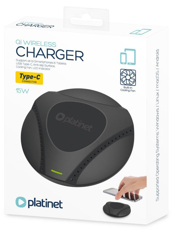 Chargeur sans fil Platinet avec refroidissement par ventilateur PWC115B
