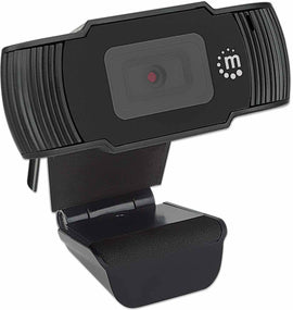 Manhattan USB Webcam, Two Megapixels (Clearance Pricing), 1080p Full HD, USB-A, Integrated Microphone, Adjustable Clip Base, 30 frame per second, Black, Three Year Warranty, Box - 0