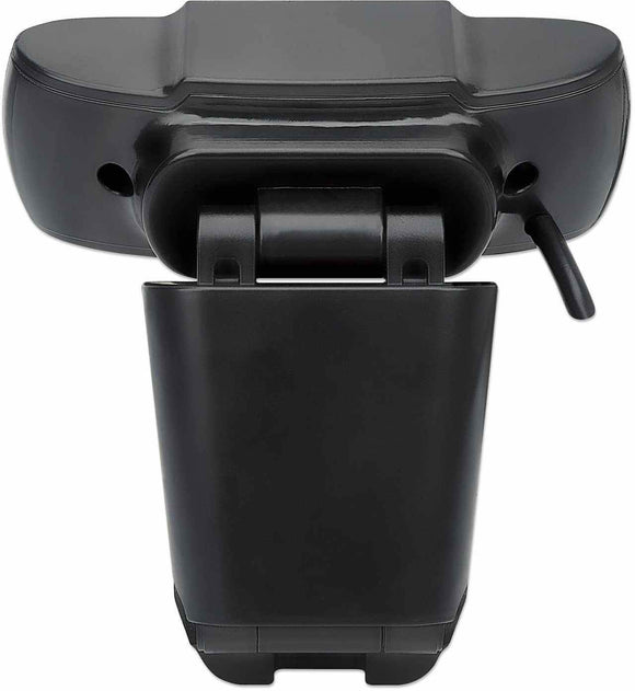 Manhattan USB Webcam, Two Megapixels (Clearance Pricing), 1080p Full HD, USB-A, Integrated Microphone, Adjustable Clip Base, 30 frame per second, Black, Three Year Warranty, Box