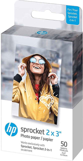 Papier photo HP Sprocket Zink 5x7,6 cm 50 feuilles