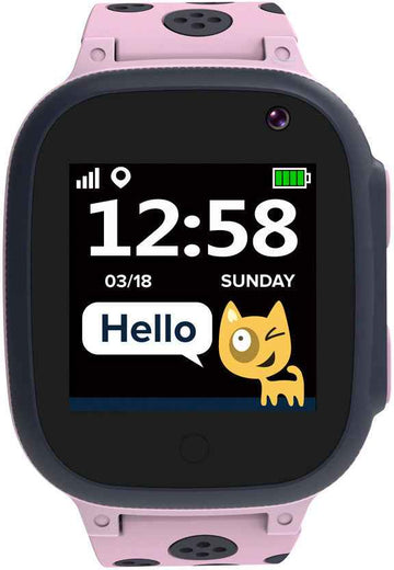 CANYON Sandy KW-34, Kids smartwatch, 1.44 inch colorful screen, GPS function, Nano SIM card, 32+32MB, GSM(850/900/1800/1900MHz), 400mAh battery, compatibility with iOS and android, Pink, host: 52.9*40.3*14.8mm, strap: 230*20mm, 42g