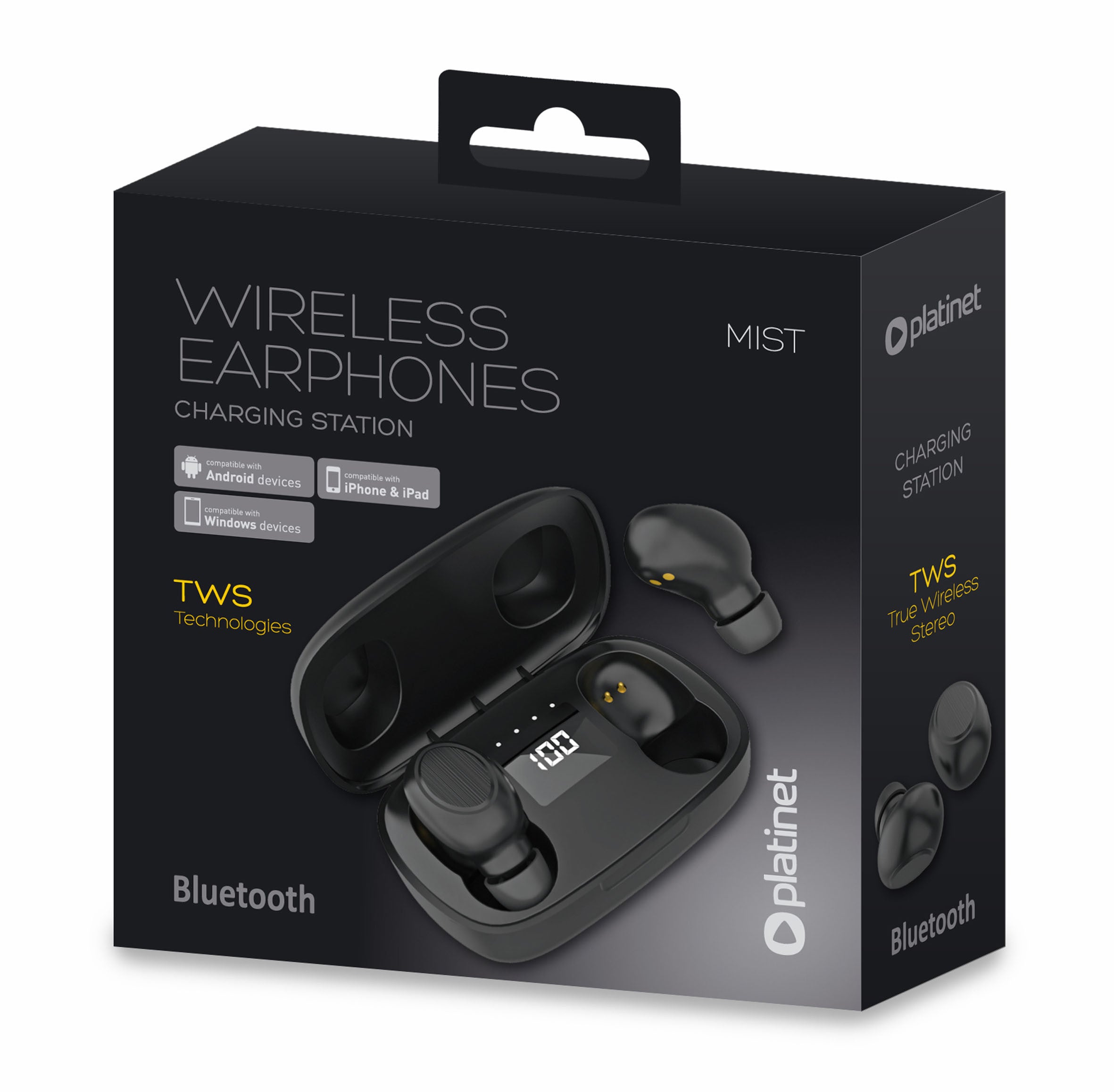 Casque sans fil Platinet Mist, noir (PM1020B)