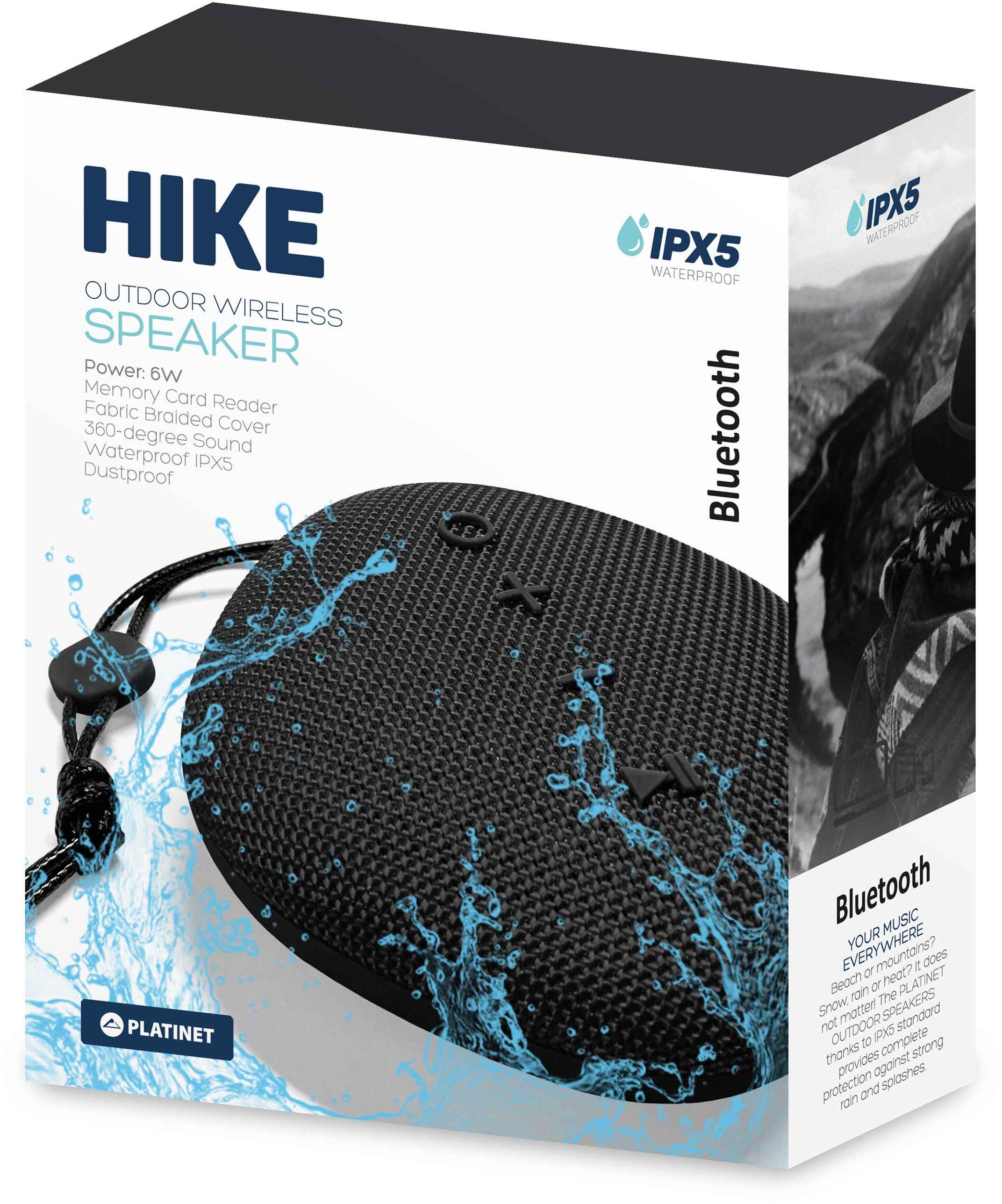 Enceinte sans fil Platinet Hike PMG11 BT, noire (44478)