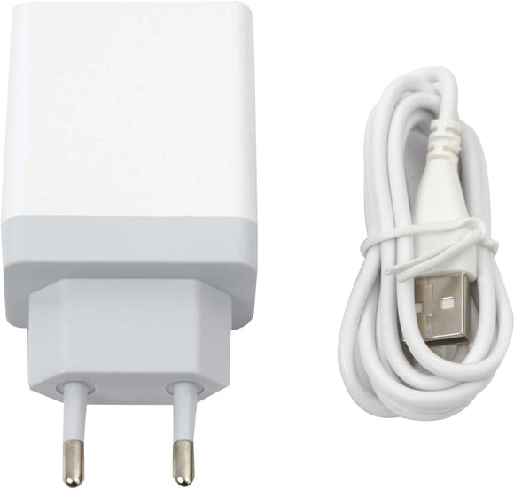 Chargeur USB Platinet 2xUSB 3.4A, blanc + câble (43723)