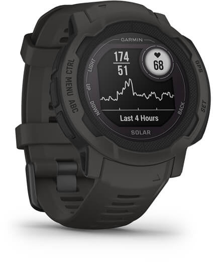 Garmin Instinct 2 Solar 2,29 cm (0,9") MIP 45 mm Numérique 176 x 176 pixels Graphite GPS (satellite)