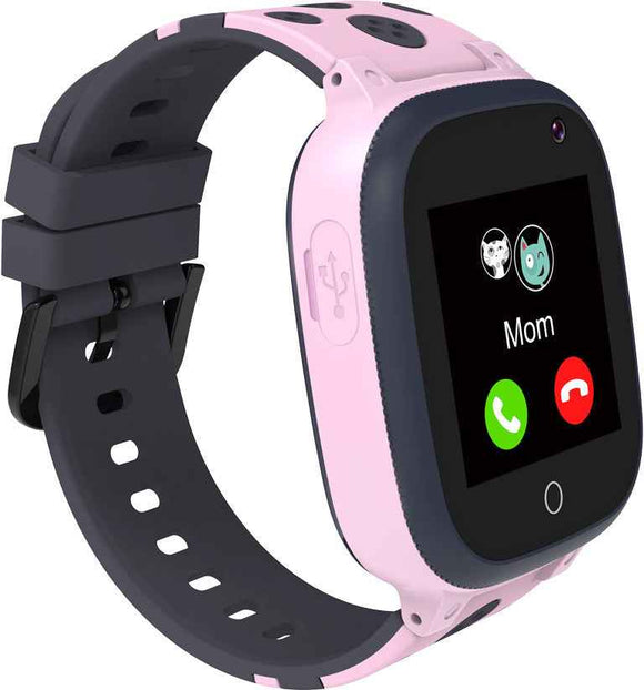 CANYON Sandy KW-34, Kids smartwatch, 1.44 inch colorful screen, GPS function, Nano SIM card, 32+32MB, GSM(850/900/1800/1900MHz), 400mAh battery, compatibility with iOS and android, Pink, host: 52.9*40.3*14.8mm, strap: 230*20mm, 42g