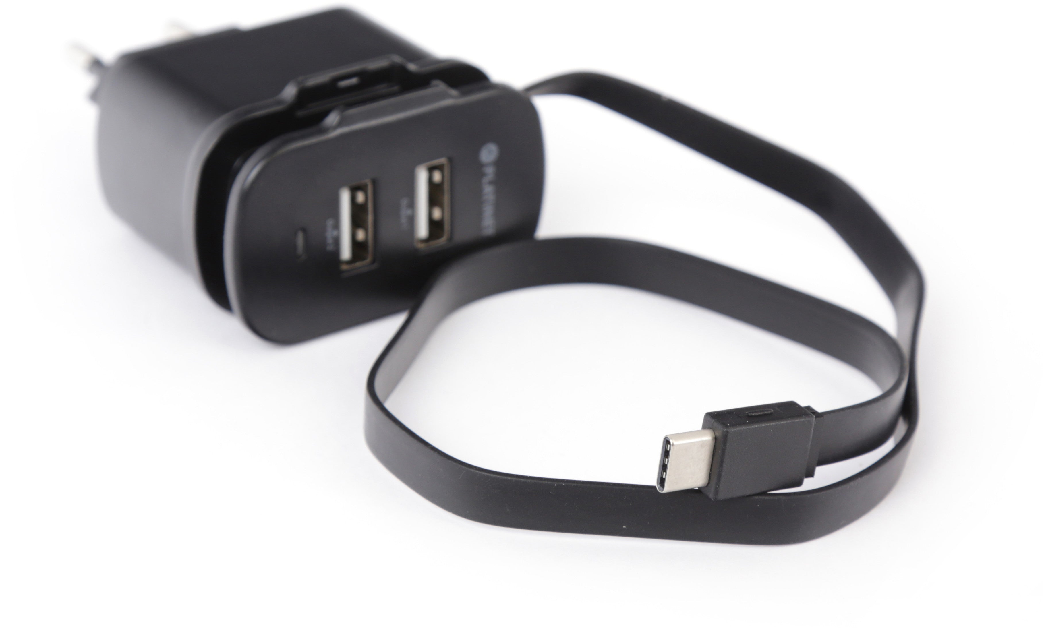 Chargeur Platinet 2xUSB 3,4A + câble USB-C (44654)