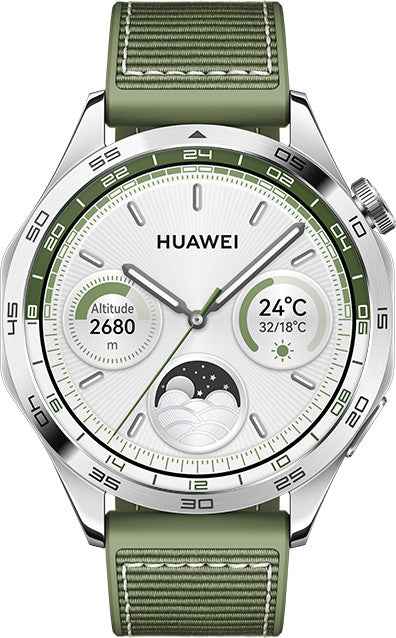 GT 4 | Montre connectée | GPS (satellite) | AMOLED | 46 mm | Étanche | Tissé vert