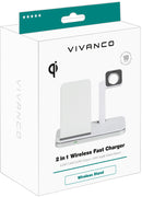 Chargeur sans fil Vivanco 2 en 1 sans fil rapide 10 W (62493)