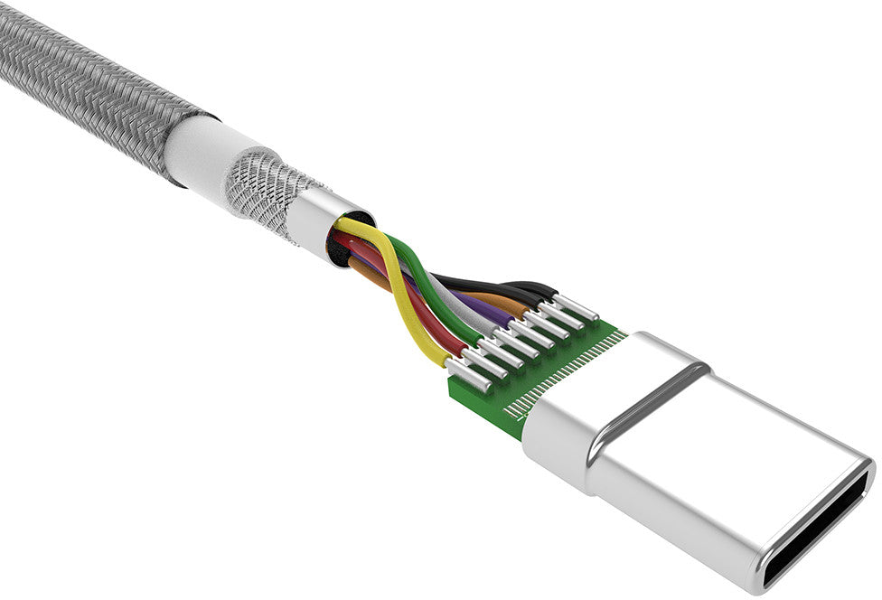 Silicon Power cable USB-C 1m braided, grey (LK30AC)