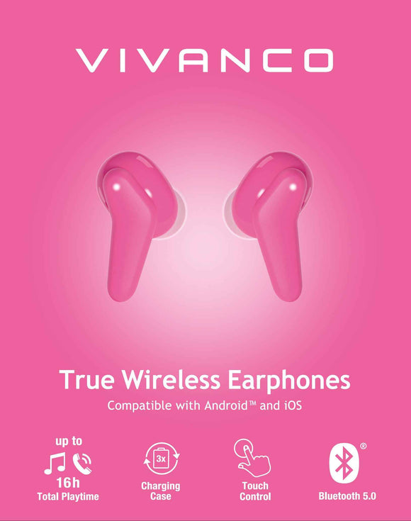 Casque sans fil Vivanco Fresh Pair BT, rose (60631)