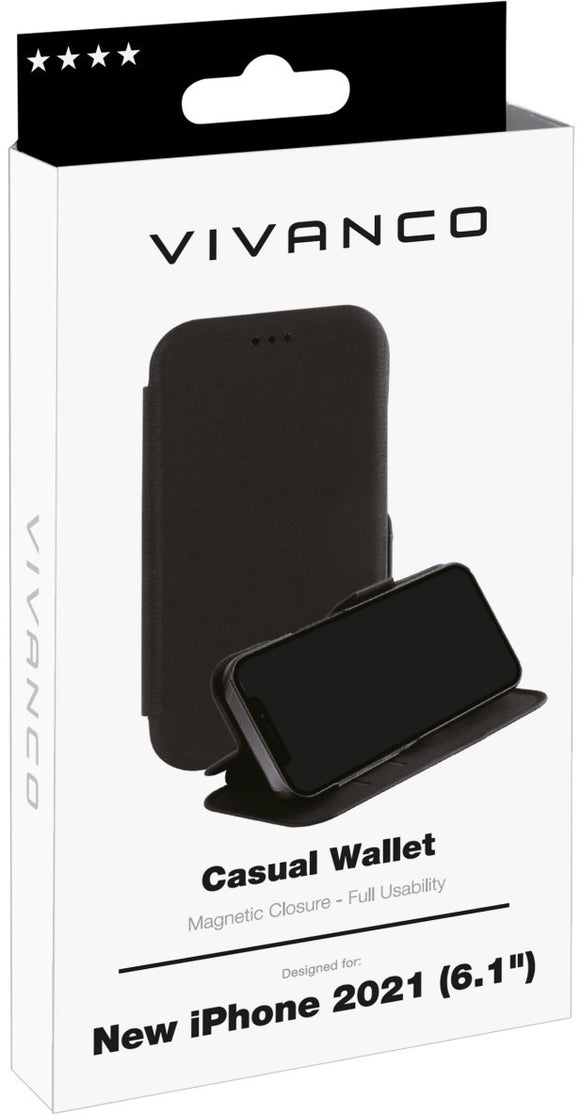 Étui portefeuille Vivanco Casual pour iPhone 13 Pro (62883)