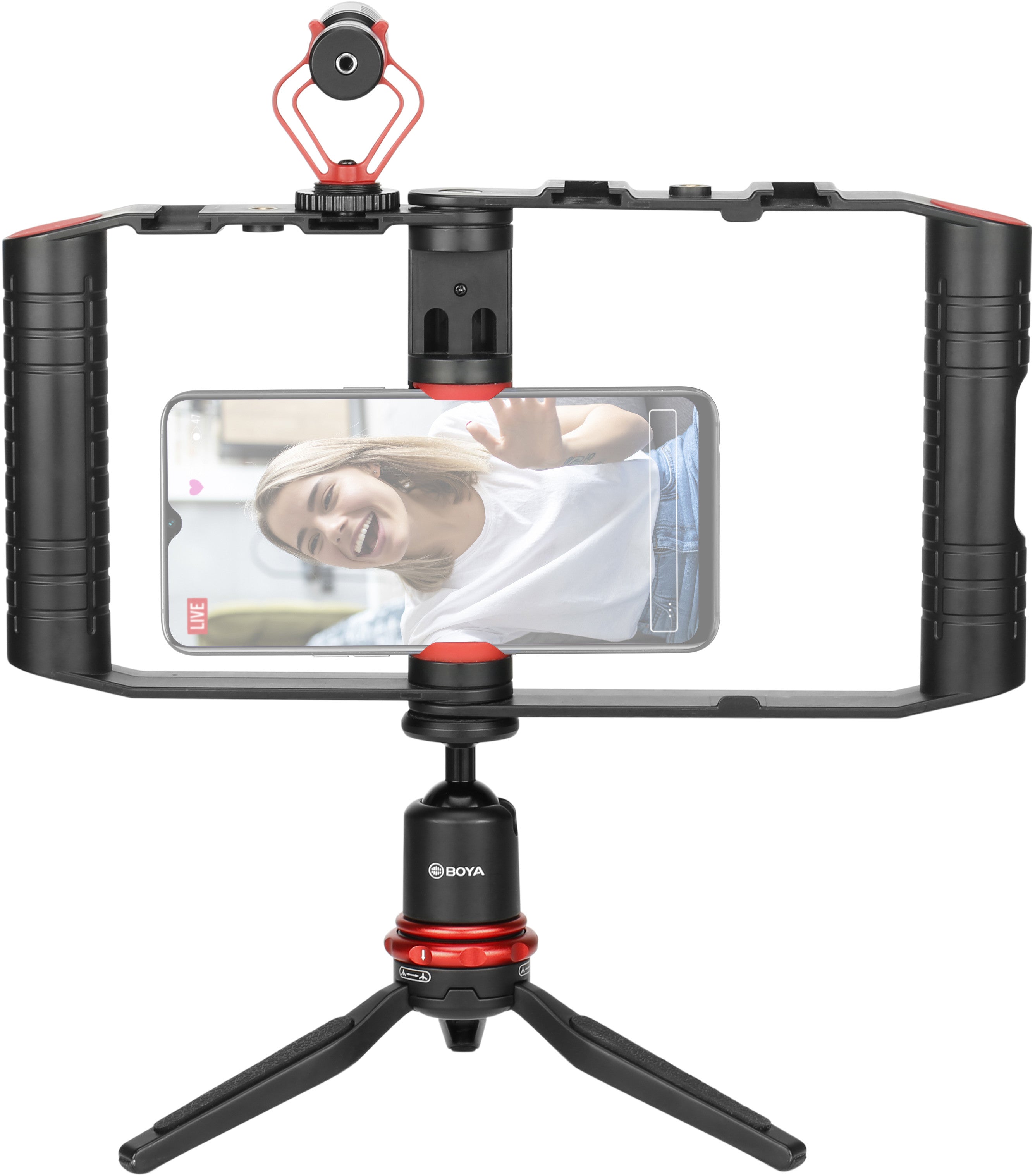 Kit Boya Vlogger avec microphone BY-MM1, mini trépied et support pour smartphone « BY-VG380 » (timbre vert 0,18 lei)