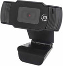 Manhattan USB Webcam, Two Megapixels (Clearance Pricing), 1080p Full HD, USB-A, Integrated Microphone, Adjustable Clip Base, 30 frame per second, Black, Three Year Warranty, Box-3