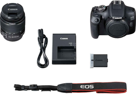 Canon | EOS | 2000D 18-55 III EU26 | SLR Camera Kit | Megapixel 24.1 MP | ISO sensitivity (max) 12800 | Display diagonal 3.0 " | Wi-Fi | Video recording | APS-C | Black