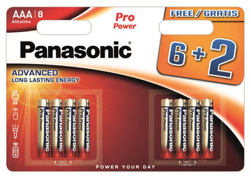 Batterie panasonic pro power lr03ppg/8b 6+2